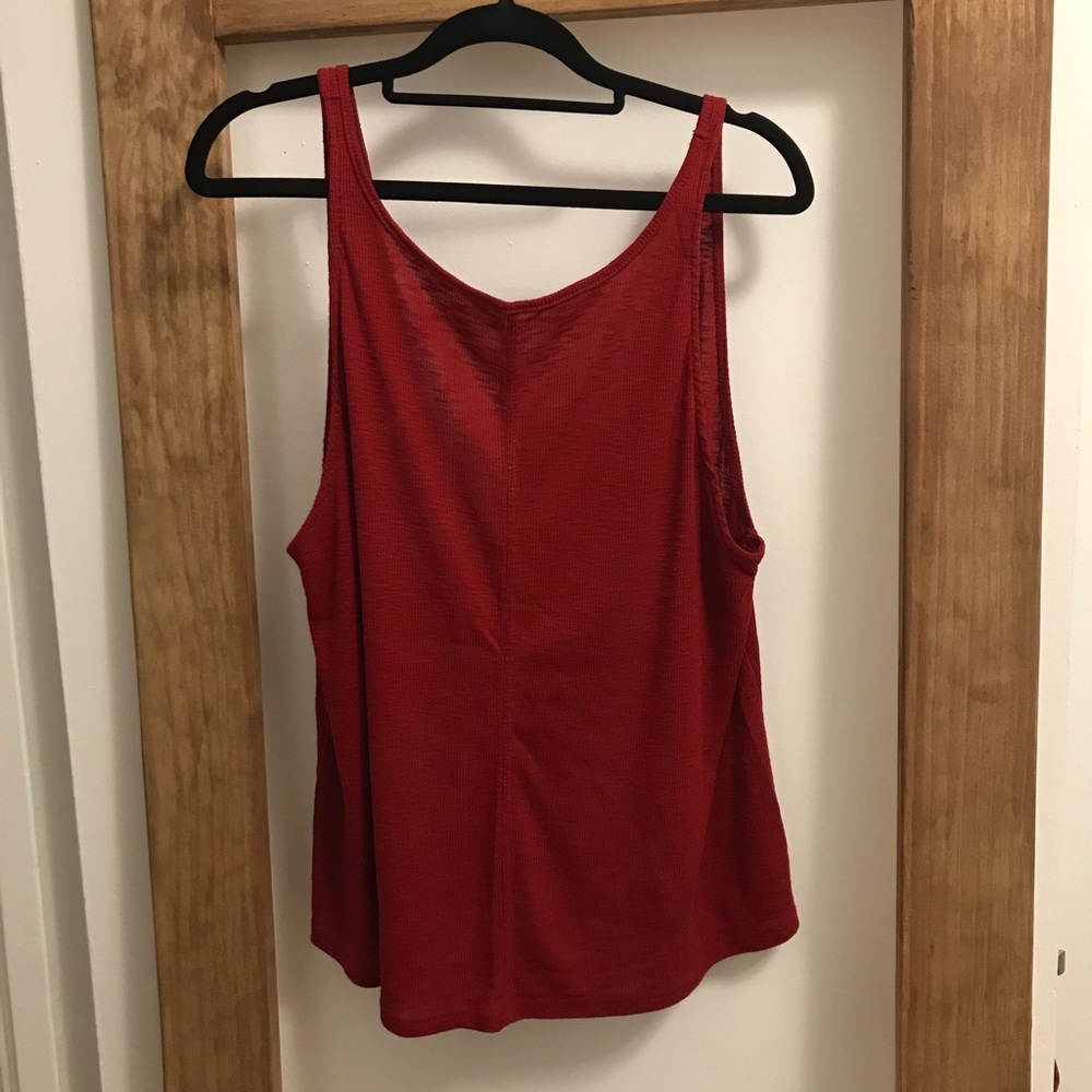 Free People High Neck Red Tank Top